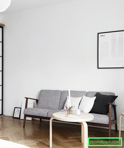 Skandinaviska stil dekorationer som rör det minimalistiska sovrummet