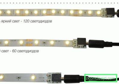Jämförelse av LED-remsor SMD 5050 med antalet LED-lampor